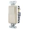Hubbell Wiring Device-Kellems TradeSelect, Switches and Lighting Controls, Decorator Switch, Residential Grade, Rocker Switch, General Purpose AC, 4 Way, 15A 120/277V AC, Push Back and Side Wired, Light RSD415LA - alternate 1